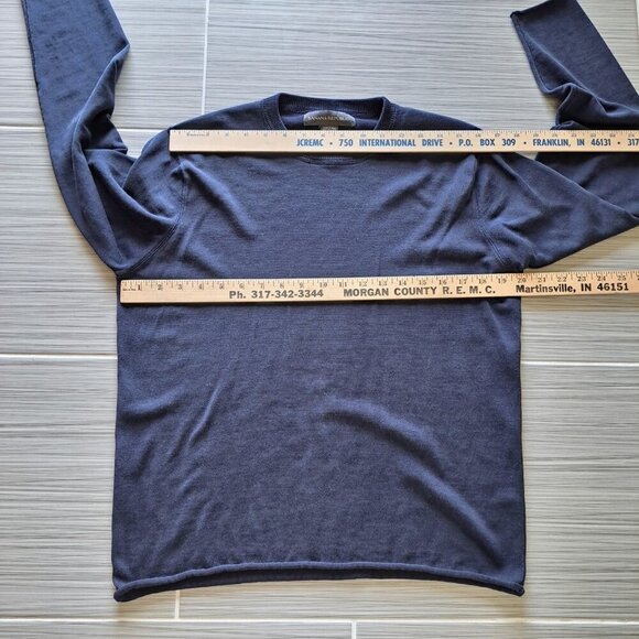 Banana Republic Women's Small Navy Blue Silk Cotton Pullover Sweater Rolled Rem - Picture 6 of 7